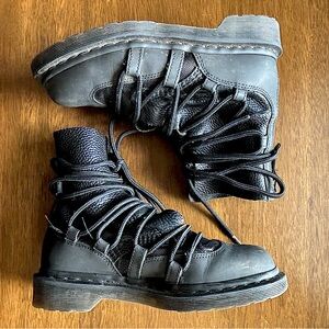 Black leather lace up wrap Dr Martens - limited edition